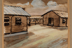 Untitled sketch of huts